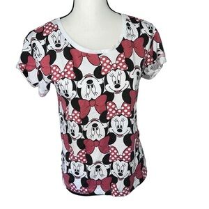 Minnie Mouse Disney Red Black Short Sleeve T Shirt